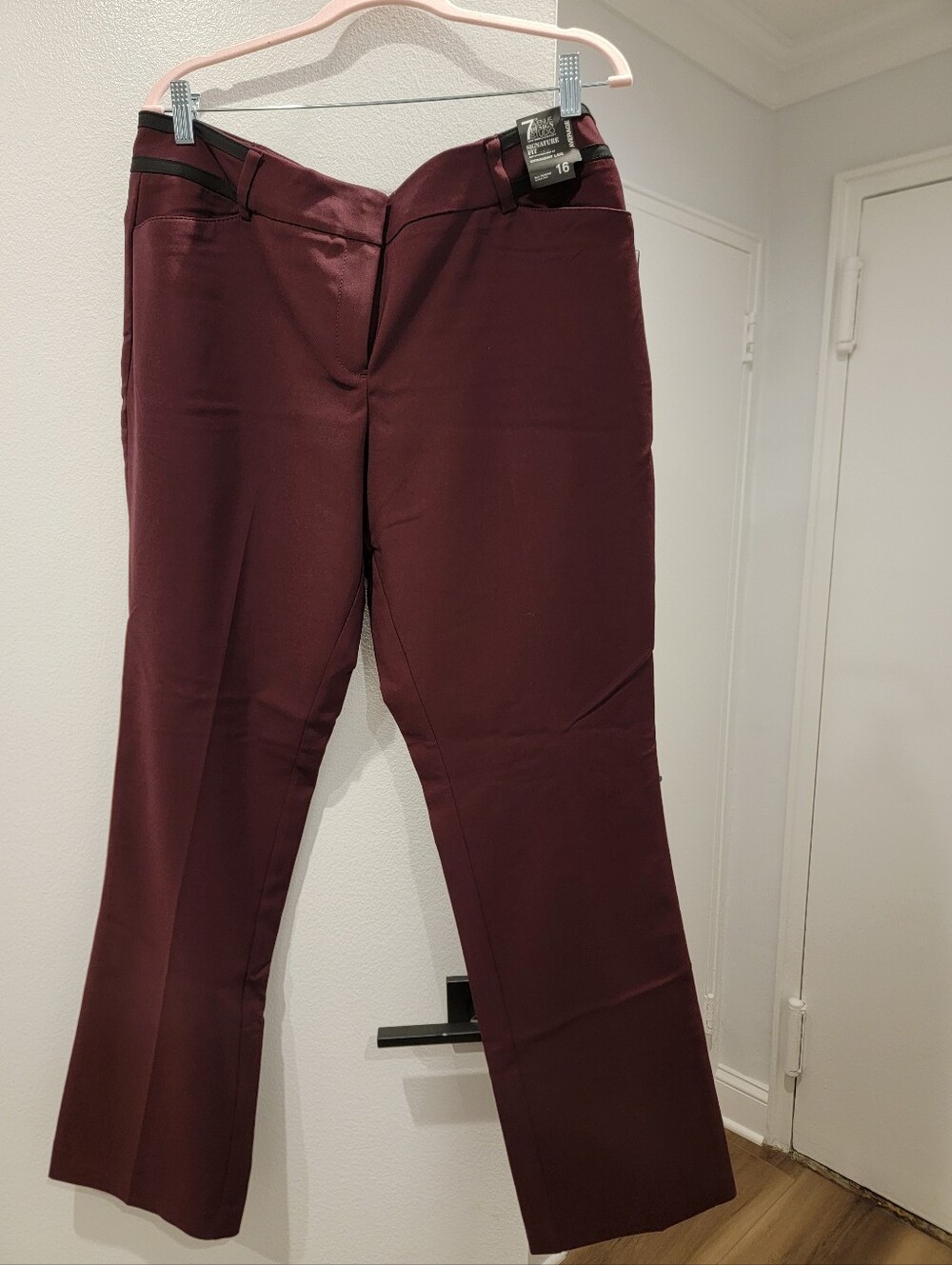 NY & Co. Straight Leg Stretch Dress Pants - Burgundy